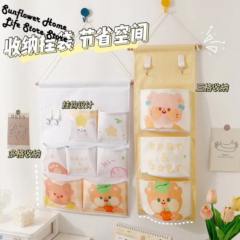 

Wall Mounted Storage Bag Cotton Linen Hanging storage bag Closet Bra Sundries Wardrobe Jewelry Cosmetic Wall Pouch Organizer