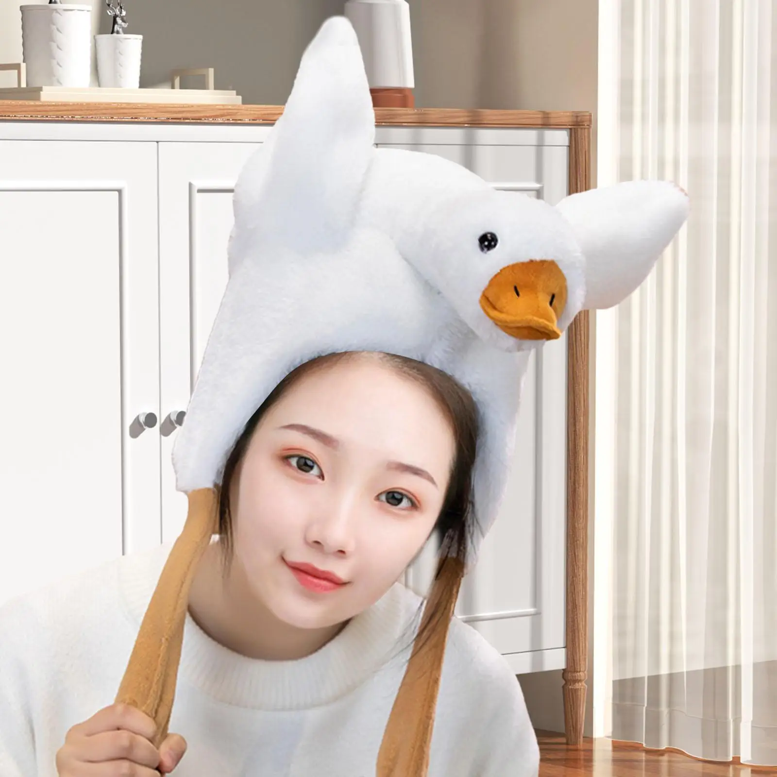 Comfortable Plush Hat Goose Shape Costume Accessories for Role Play Carnival