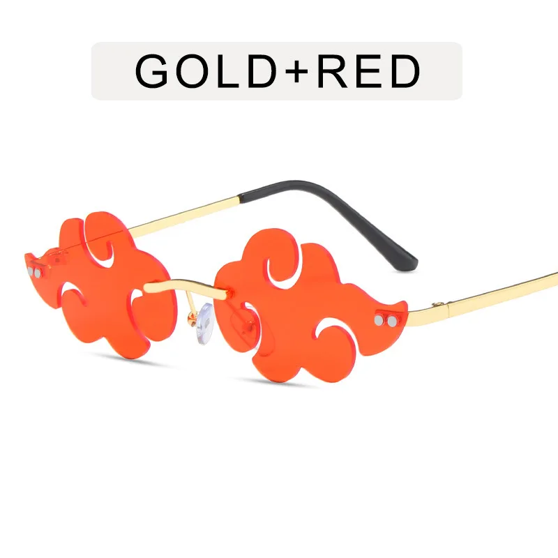 Anime Ninja Akatsuki Cosplay Metal Glasses Red Clouds Gold Eyewear Accessories Sunglasses Unisex Halloween Decor Prop Gift