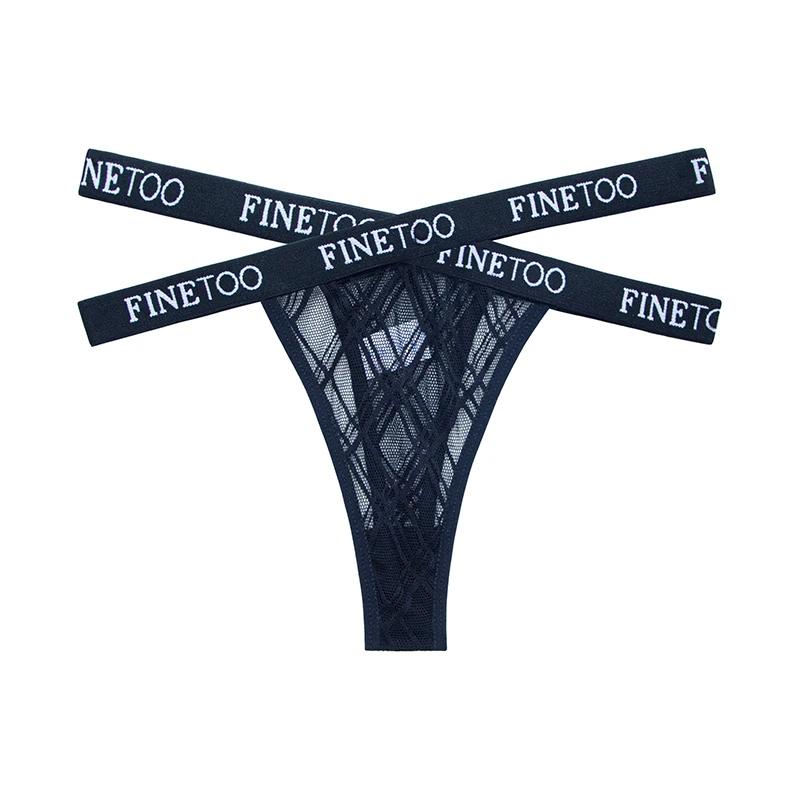 best high waisted underwear Sexy Mesh G-string Panties Women FINETOO Letter Cross Female Underpants Thongs Pantys Underwear Women Intimates M-XL high rise underwear