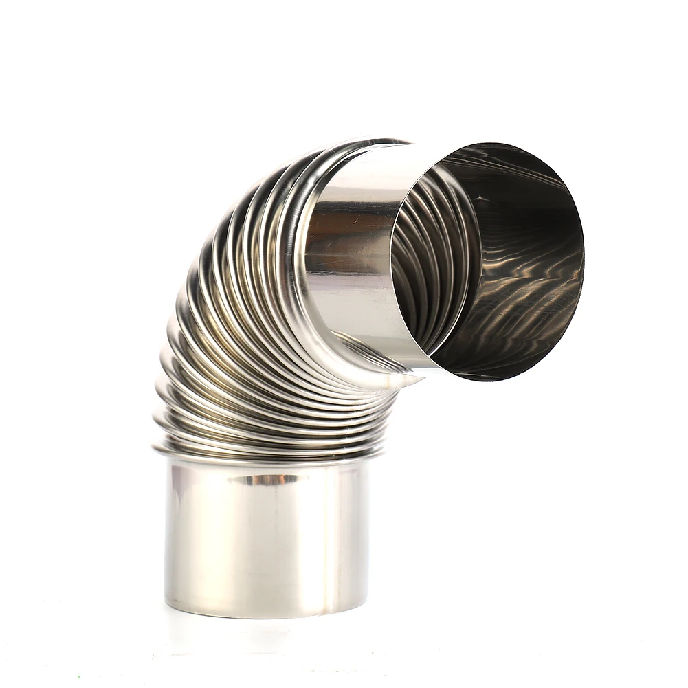 

60/70/80mm Stainless Steel 90 Degree Elbow Pipe Chimney Liner Bend 90° Multi Flue Stove Pipe Vents Accessories