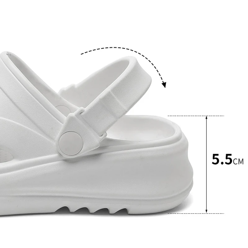 Closed Toe Thick Platform Slippers Women 2024 Summer Non Slip Soft Sole Beach Sandals Woman Hollow Out Eva Clogs Slides Female