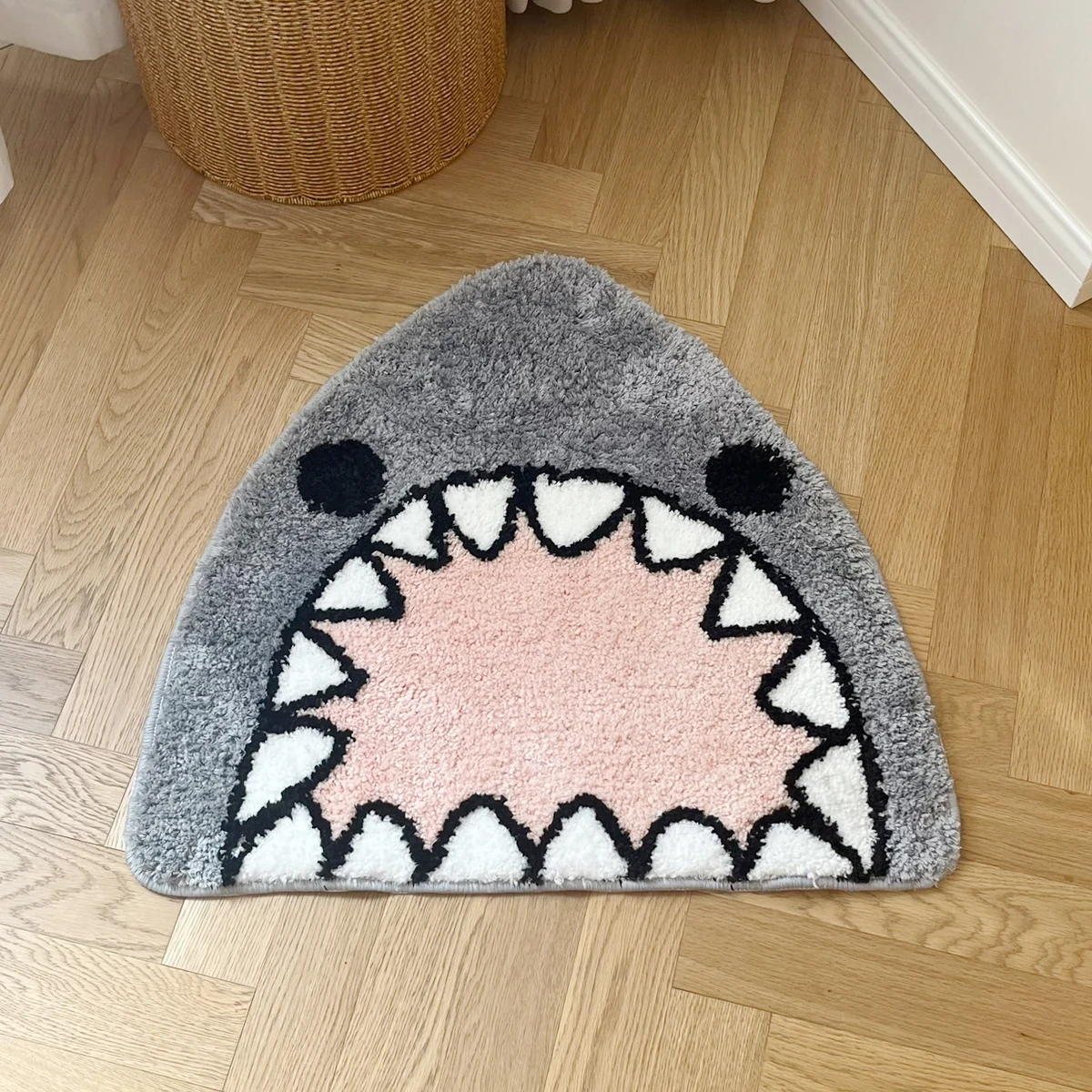 Cool Grey Shark Cute Tufted Rug