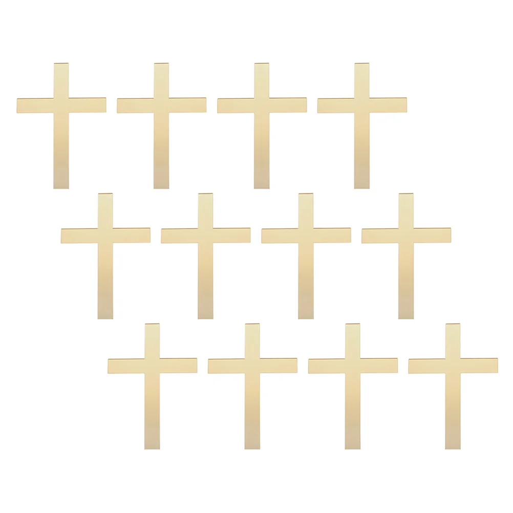 

12 Pcs Cross Cake Topper Baptism Cupcake Toppers First Communion Acrylic Backdrop