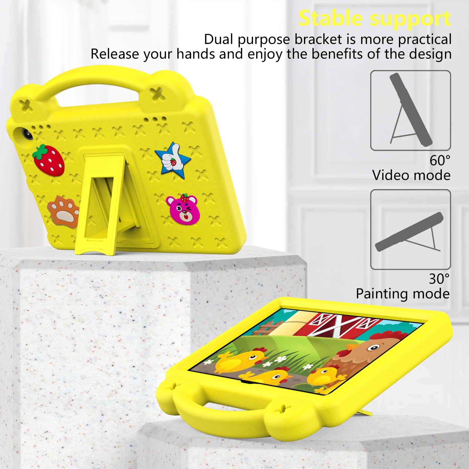 Cartoon EVA Tablet Case with Handle and Shoulder Strap