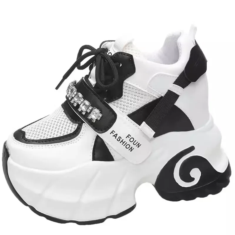2025 Platform Sneakers  Women's High Top Knit Athletic Shoes With Chunky Wave Sol | ChicGrl