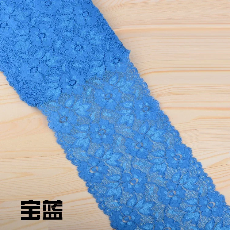 Embroidered White Lace Trim Ribbon - 16cm Wide Fabric for DIY Crafts and Garment Accessories