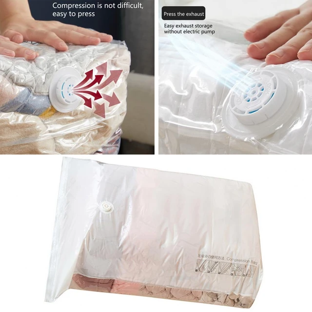 Compression Bags for Travel - Roll-Up Space Saver Vacuum Storage Bags - No  Vacuum or Pump Needed - Reusable Vacuum Seal Bags for Clothing