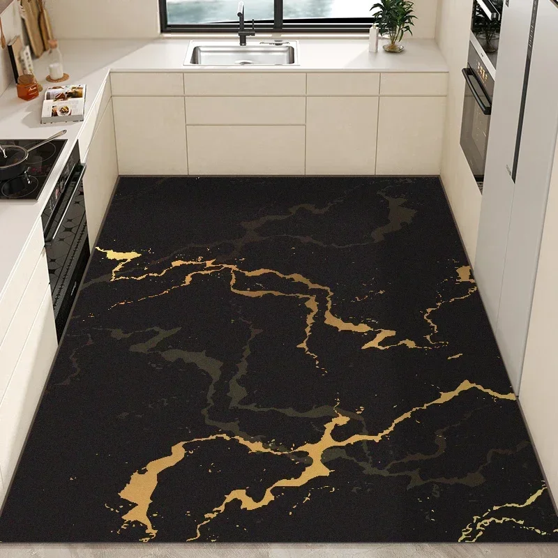 

Kitchen Carpet Marble Pattern Floor Mats PVC Mat Non-slip Large Area Oil-proof Waterproof Household Rug Luxury Modern Rugs 러그