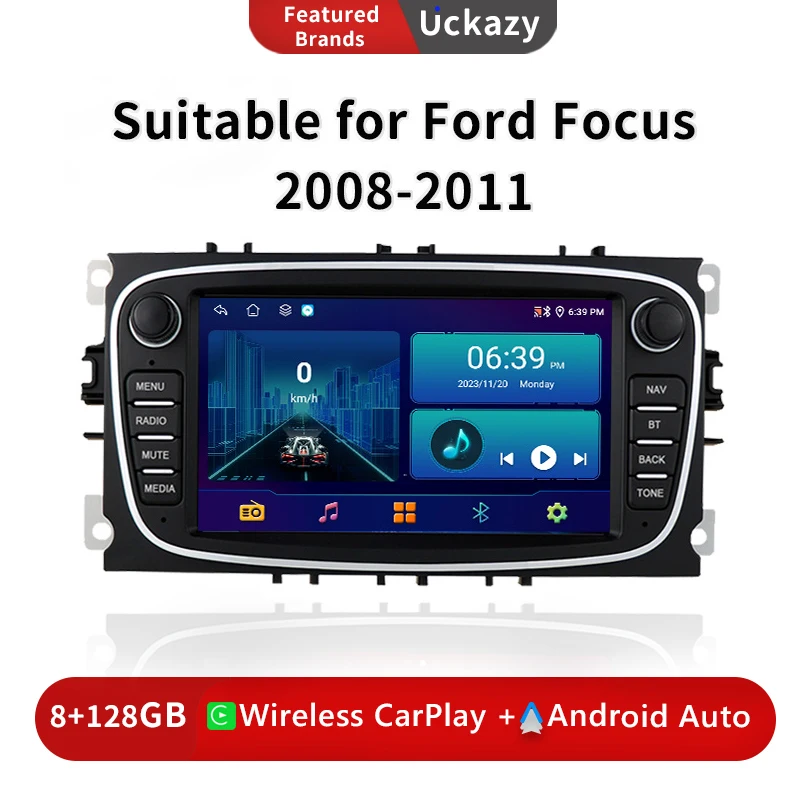 

8Core Android 13 Car Radio For Ford Focus 2 3 4 mk2 Kuga Mondeo Fiesta Transit Connect S-C MAX Multimedia Stereo Audio carplay