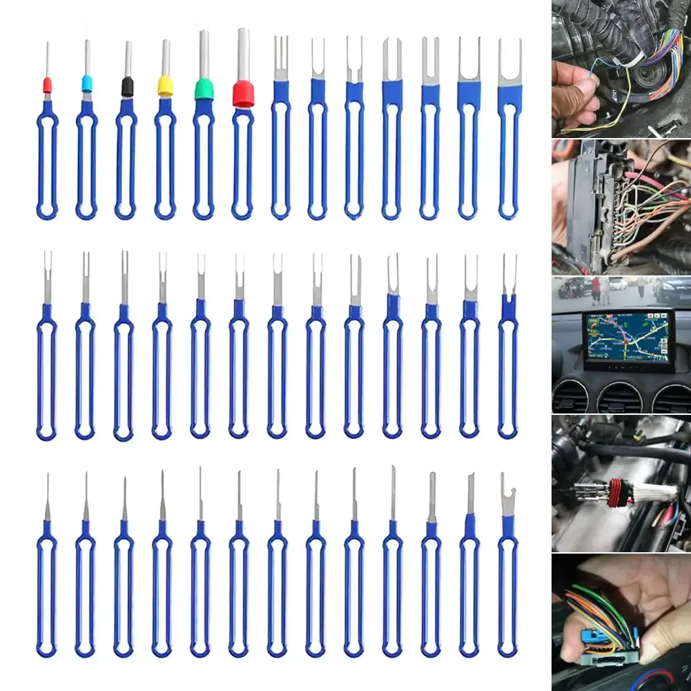 3/8/18/39Pcs Car Optional Wire Terminal Removal Tool Kit Depinning for Electrical Connector Pin Extractor Kit Auto Plug Pullers car terminal tools