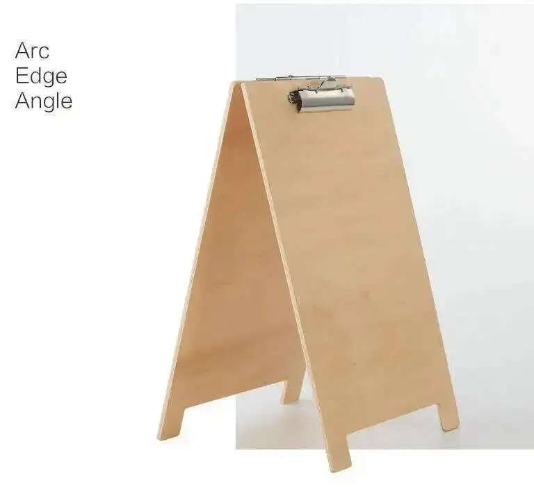 1 stücke Doppel Seite Holz Zeichen Halter Clip Restaurant Holz Menü Ordner Liste Preis Karte Display Racks V Board Stehen – Detail 4
