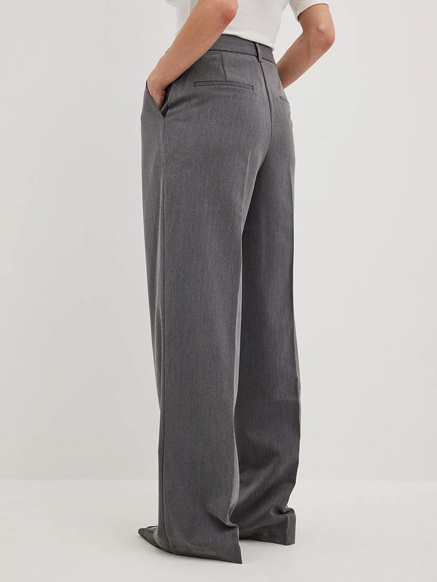 Bornladies Women's Spring Summer New Loose Wide-Leg Suit Pants Elegant Office Classic Straight-Leg High-Waist Suit Trousers