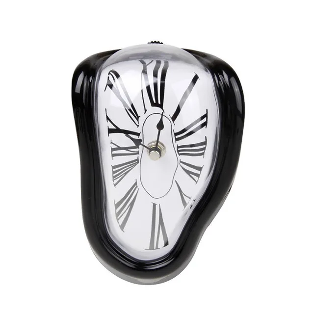Vintage Twisted Wall Clock in Surrealist Style for Creative Living Room Decor