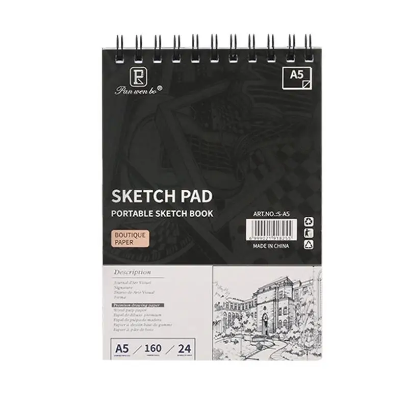 

Sketchbooks & Notebooks Hard Cover Sketch Pad Art Sketchbook Acid Free Painting Supplies 24 Sheets Sketching Book For Beginners