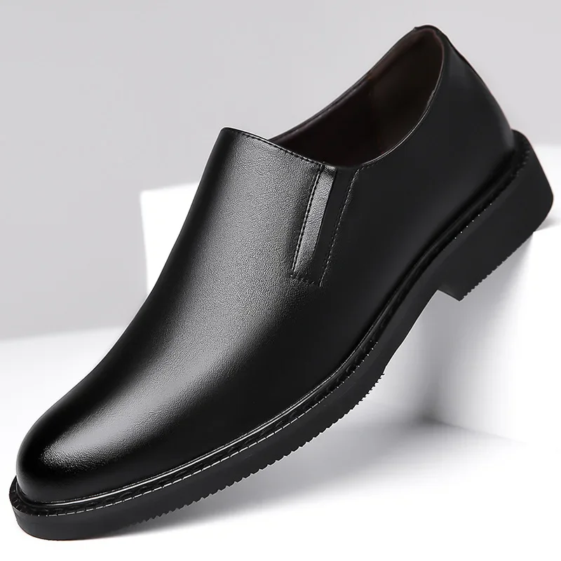 Solid Color Leather Shoes for Men Spring Autumn New Designer Men's Dress Shoes Fashion British Casual Loafers Male mens shoes