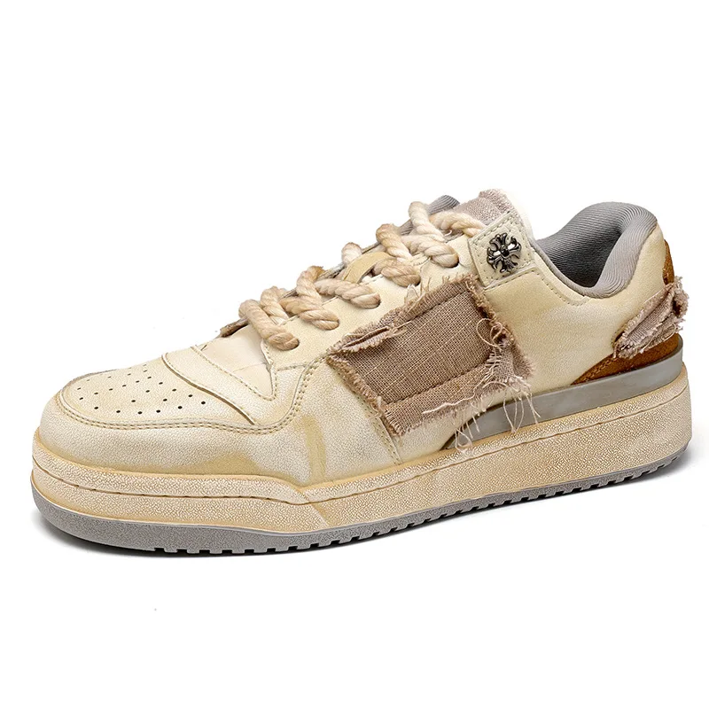 

Women Shoes Men Broken Hole Patch Hip-hop Skateboard Shoes Classic Dirty Sneakers Couples Students Outdoor Sports Casual Shoes