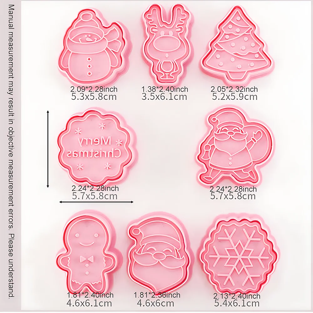 Description Picture 5 of item6-8Pieces Cookie Cutters for Christmas Biscuit Mold Pastry Pressing Cookie Stamp for Baker Confectionery Baking Pastry Tools