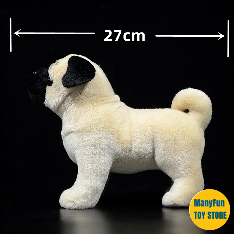 Puggle Pugs High Fidelity Pug Plushie Pekingese Dog Plush Toys Lifelike Animals Simulation Stuffed Doll Kawai Toy Gifts For Kids 3