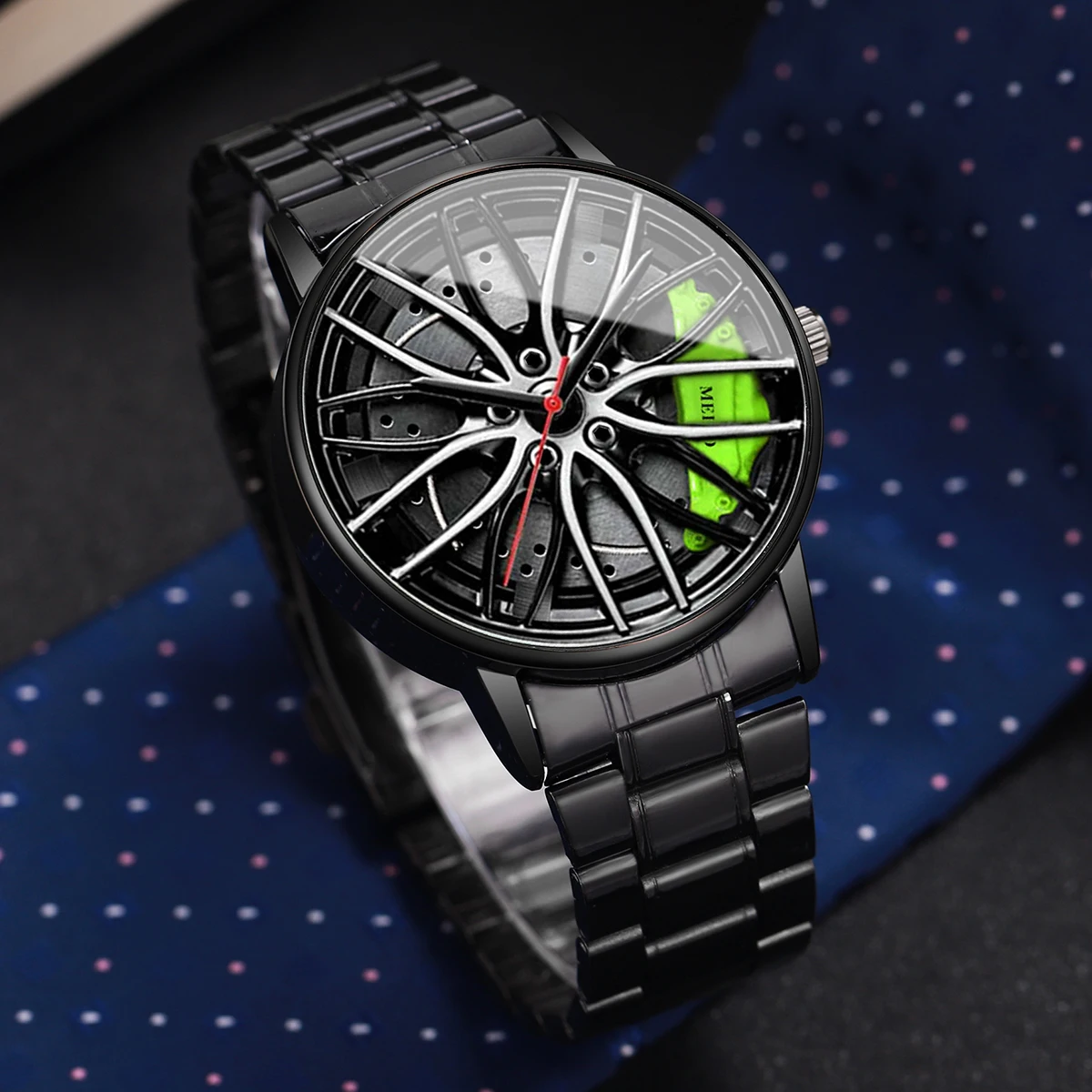 2PCs/Set Men's Classic Watch Trendy Style Business Quartz Steel Strip Watch Exquisite Gift Watch Set( Box Not Included)