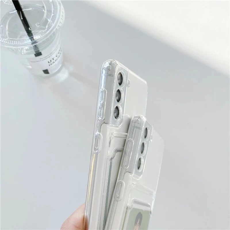 Wallet Clear Cases For Samsung S22 S21 S20 Plus FE Ultra S10E S10 Plus Card Holder Cover For Galaxy Note 20 20 Ultra 10 10