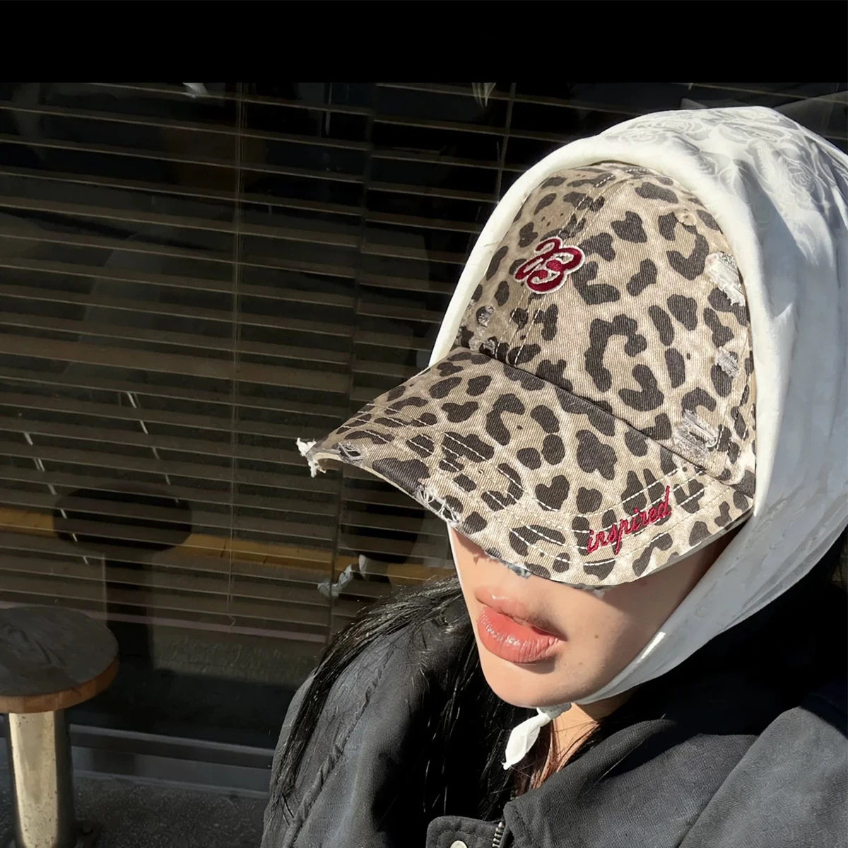 Street Retro Leopard Print Embroidery Baseball Hats New Women Sunshade Broken Style Versatile Personal Fashion Ins Peaked Caps