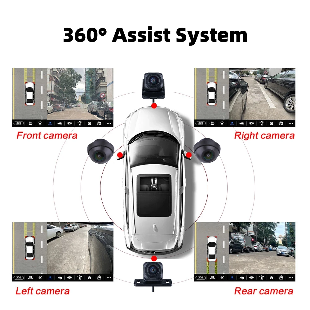 720P 360&deg; View Car Camera Rear Front Left Right Camera Calibration Cloth for Universal 360 Car Radio Stereo Player