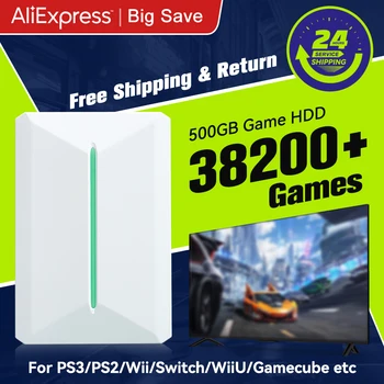 Retrobat & Playnite Console di gioco retrò HDD da gioco da 500 GB per PS3/PS2/Switch/Wii/WiiU per PC/laptop con oltre 38200 giochi retrò/AAA/PC 1