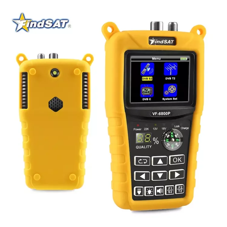 VF6800P Digital Satellite Finder Signal Meter DVBT2 DVBS2 DVBC Receiver 2.4" TFT LCD