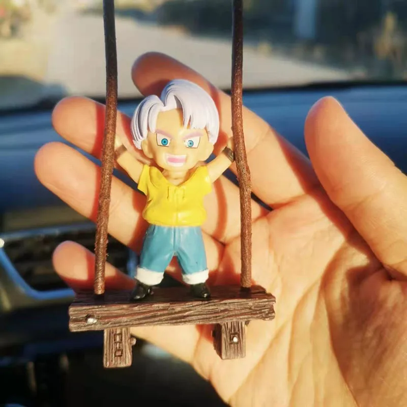 Dragon Ball Son Goku And Trunks Swing Anime Model Car Rearview Mirror Ornaments Birthday Gift Action Decoractions Car Figure Toy