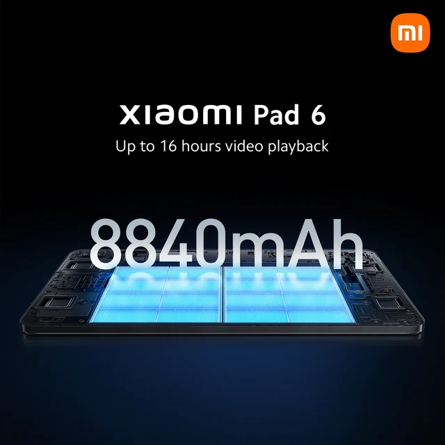 【World Premiere】Xiaomi Pad 6 Global Version 128GB/256GB Snapdragon 870 Processor 144Hz WQHD+ 8840mAh 33W Fast Charging Tablet 3