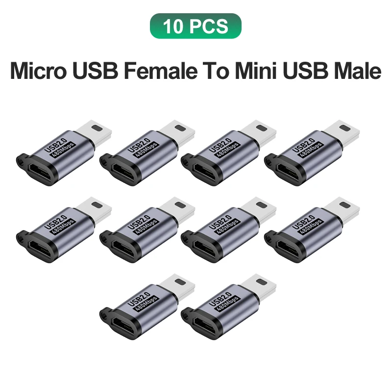 Compact USB Adapter: Micro USB Female to Mini USB Male Converter for Charging and Data Sync