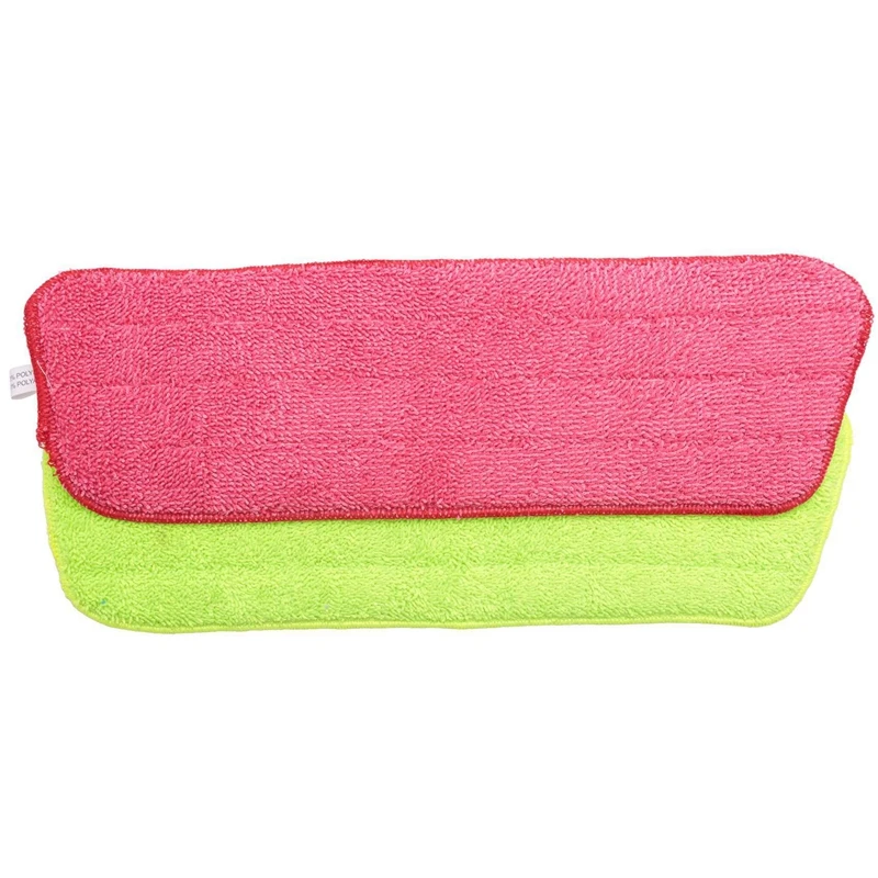 

20Pcs Spray Mop Replacement Pads Washable Refill Microfiber Wet/Dry Cleaning Use Reusable, Cleaning Supply (Green & Red)