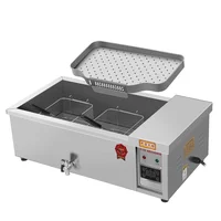 Household Double Cylinder Deep Fryer Electric French Fries Frying Machine 12L/25L Industrial Deep Fryer 1