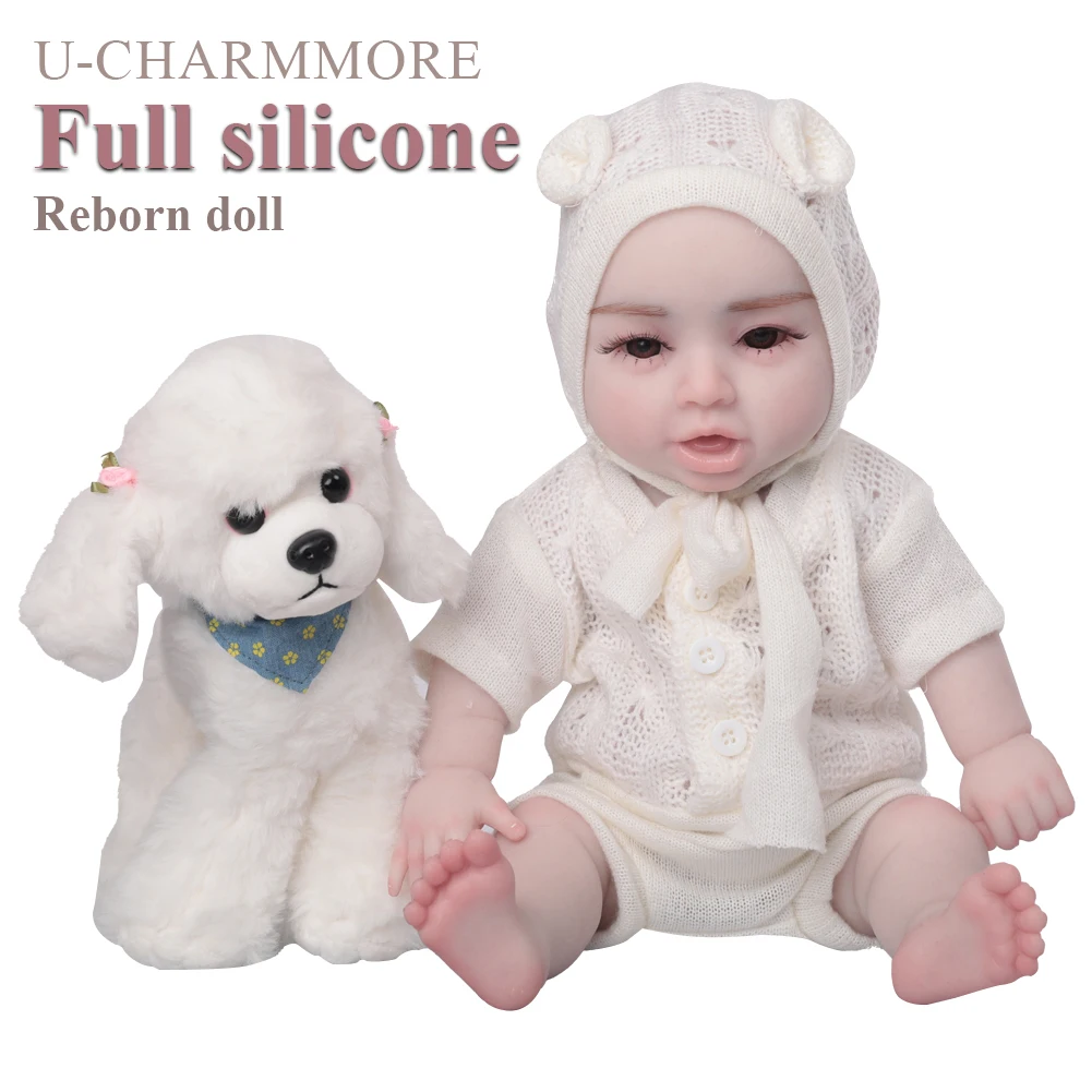 U-charmmore 45cm 2.6kg Silicone Reborn Baby Silicone Bebe Reborn Doll Lifelike Girl Baby Toy for Children Gift DIY Blank Toys