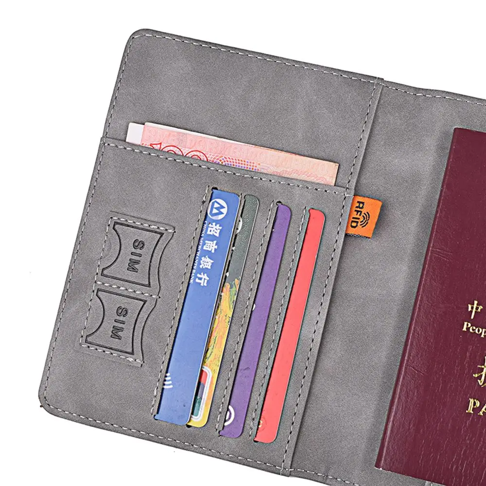 ID 은행 카드 동전 지갑 문서 정리함 케이스 RFID 차단 지갑 케이스, 여권 거치대 여권 커버, 여권 북