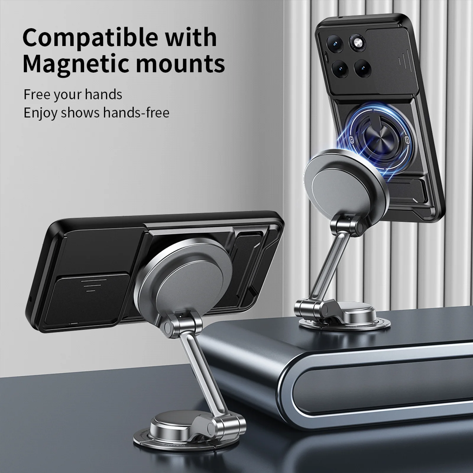 Matte Black Anti-Shock Case with Slide Camera Protection
