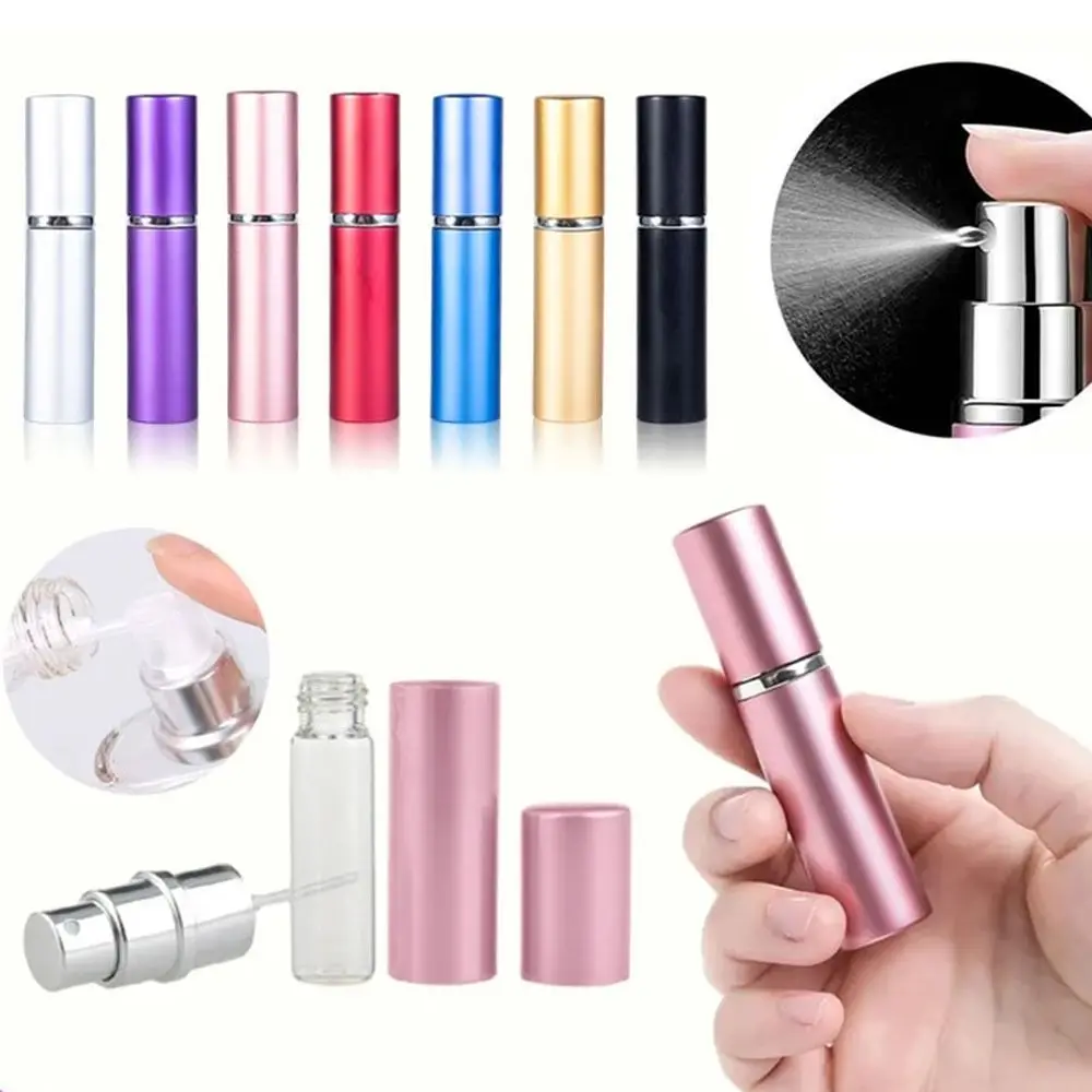 

1Pc Mini 10ml Perfume Bottle With Keychain Compact Colorful Portable Carry-On Press Spray Accessories Bag Pendant