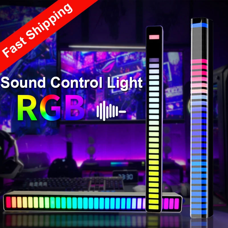 candle night NEW RGB Music Sound control LED light app control Pickup Voice Activated Rhythm Lights color Ambient LED Light bar Ambient Light cat night light