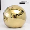 Ceramic Vase Gold-plated Ball Flower Arrangement Desktop Hydroponics Container Living Room Office Bookcase Vase Gold Vase 6