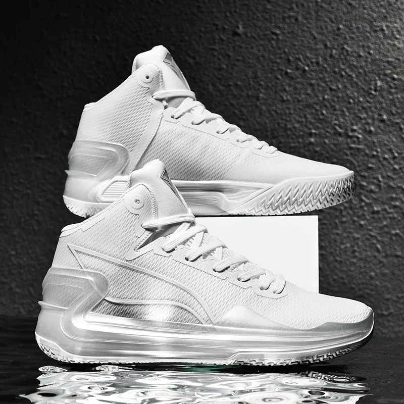 Autumn and winter high-top men's and women's basketball shoes lace-up mesh wear-resistant non-slip training shoes sneakers