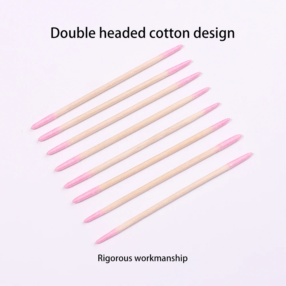 1/2/5/10Pc Nails Wood Cotton Swab Clean Sticks Bud Tip Wooden Cotton Head Manicure Detail Corrector Nail Polish Remover Art Tool 4