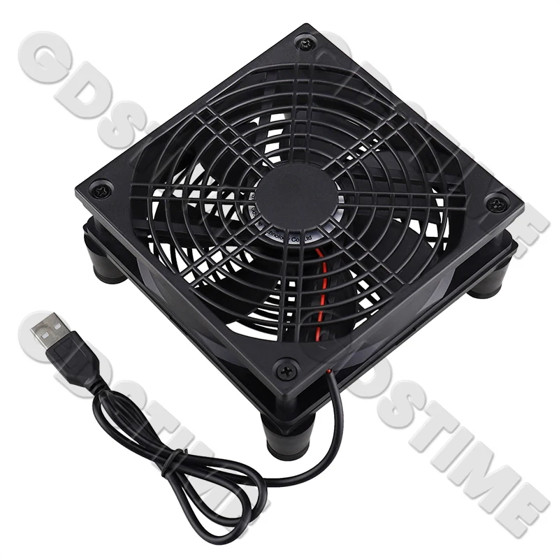 Cooling Fan 5V USB Router Fan 80mm 92mm 120mm 140mm DIY TV Box Ball/Sleeve Cooler W/Controller & Protective Net Desktop