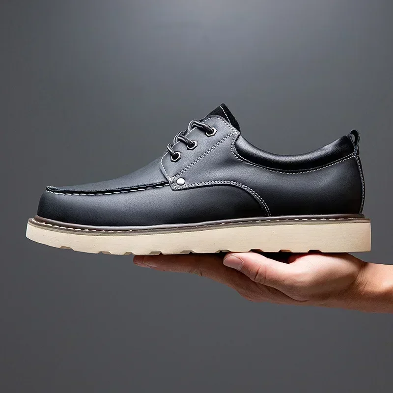 Plus 47 48 49 Classic Men's Casual Genuine Leather Shoes