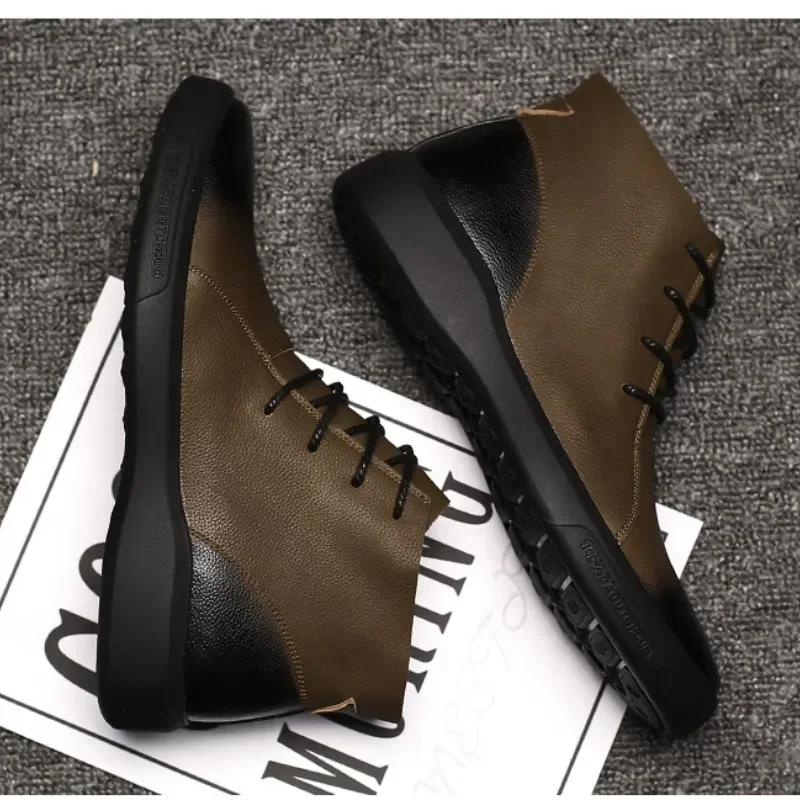Stivali Da Uomo In Vera Pelle Stivali Da Moto Retrò Per Uomo Stivali Chelsea Stivaletti Da Uomo Caldi Stivali Casual Da Lavoro Zapatos Hombre