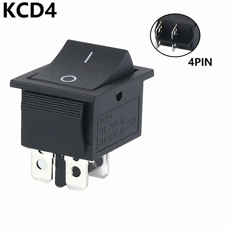 Latching Rocker Switch Power Switch I/O 4 Pins 6 Pins with Light 16A 250VAC 20A 125VAC KCD4 2/3position - Image 9