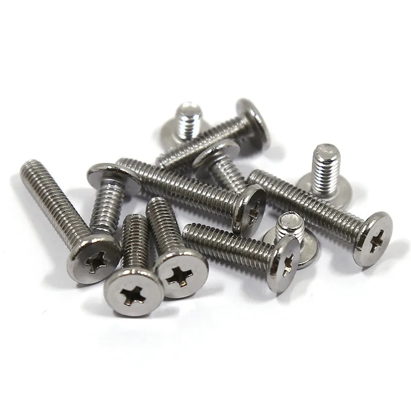 

10/25pcs CM M1.4 M1.6 M2 M2.5 M3 M4 M5 M6 A2 304 Stainless Steel Cross Phillips Ultra Thin Super Low Flat Wafer Head Screw Bolt