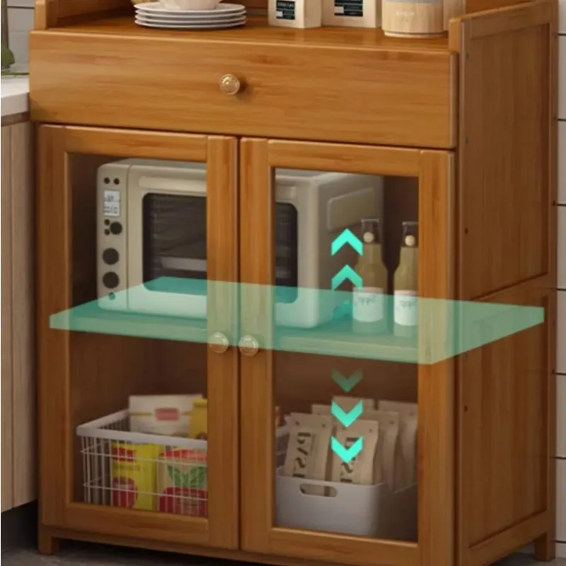 Kitchen Clothes Management Sink Cabinet Storage Doors Cabinets Store Multifunction Coffee Maker China Rattan Gabinet Furniture 5