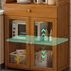 Kitchen Clothes Management Sink Cabinet Storage Doors Cabinets Store Multifunction Coffee Maker China Rattan Gabinet Furniture 5