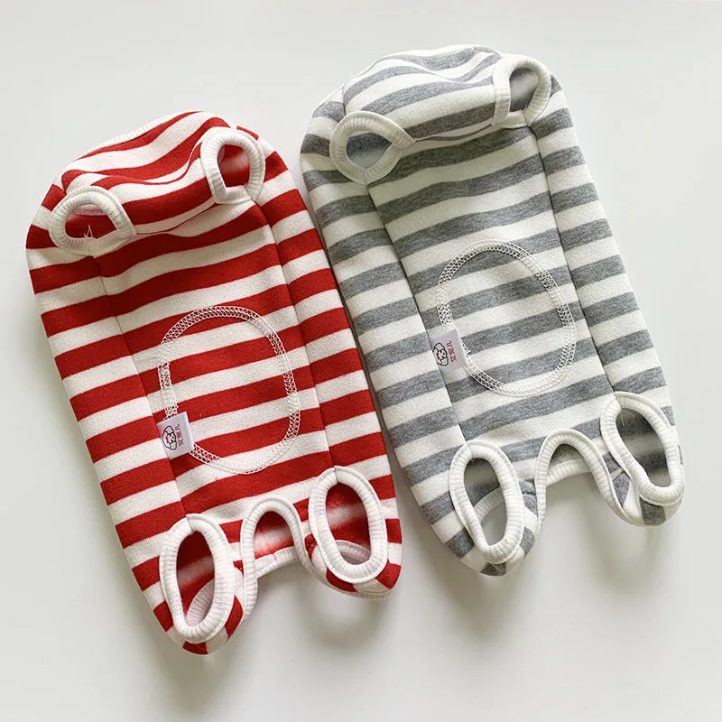 

Strip Puppy Clothes Autumn Winter French Bulldog Dog Jumpsuit For Small Medium Dogs Chiwawa Pet Vest Wrap Belly Pajamas Overalls